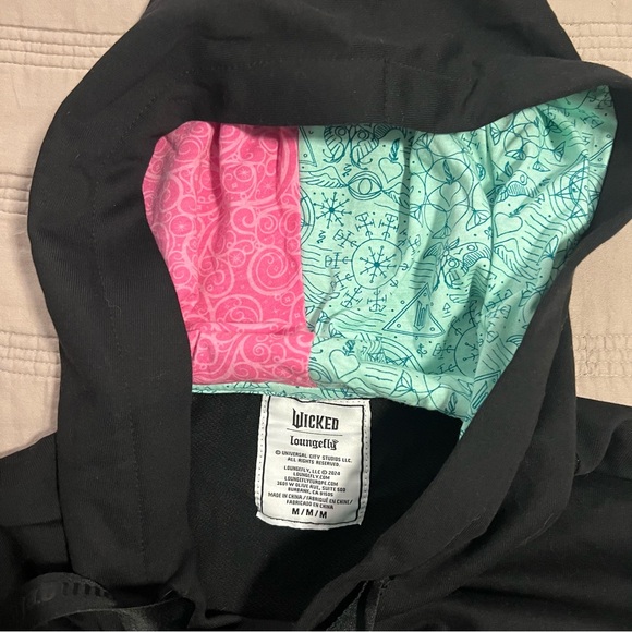Loungefly Wicked Hoodie with Pink and Green Accents - Picture 2 of 8